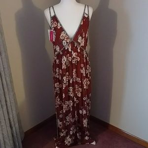 Xhilaration maxi dress rust color w/ floral print
